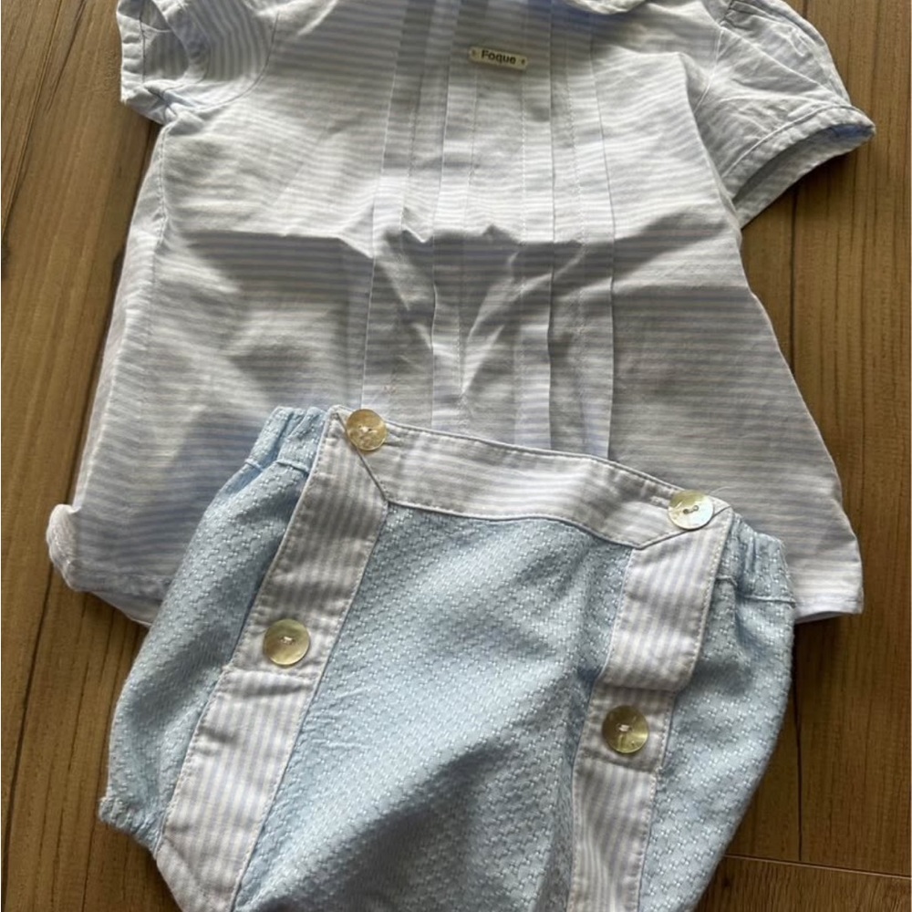 Foque Spanish brand, Rogue Light Blue and White Diaper Cover Set